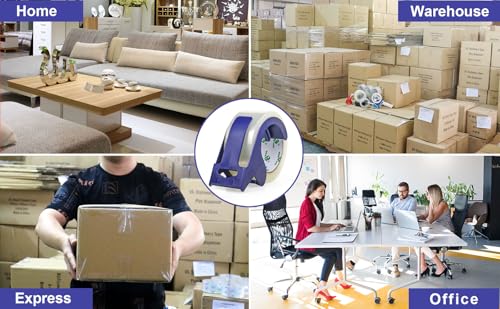 BOMEI PACK Packing Tape with Blue Dispenser Clear Packaging Tape for Shipping Moving Strong Sealing Adhesive Industrial Depot Tapes for Storage 1.88 inch x 55 Yards, 3 Rolls - color: clear
