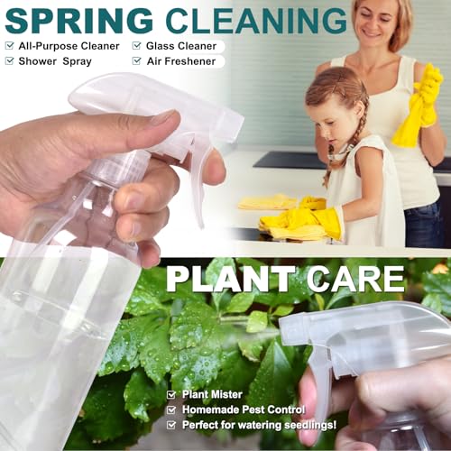 Plastic Spray Bottles, 16.9oz/2Pack,Adjustable Spray Bottles for Cleaning, Empty Spray Bottle For Hair, Plants, Pet, Vinegar, Cooking,Cleaning Solutions (2)