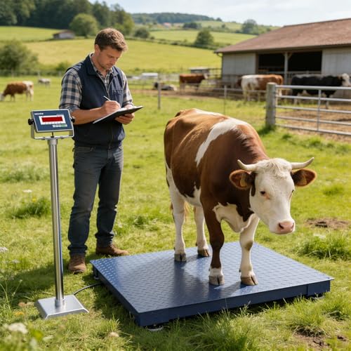 48"x48" Heavy-Duty Industrial Floor Scale, 10000lb x 1lb, Navy - size: 48"x48"-10000LB