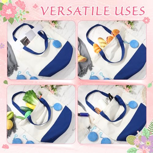 Sanwuta Canvas Tote Bags with Zipper Plush Purse Craft - color: Blue