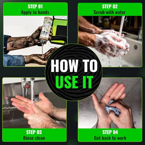 Grip Clean Heavy Duty Hand Cleaner For Mechanics, Natural Pumice, 8 Oz - style: 8 Fl Oz (Pack of 1)