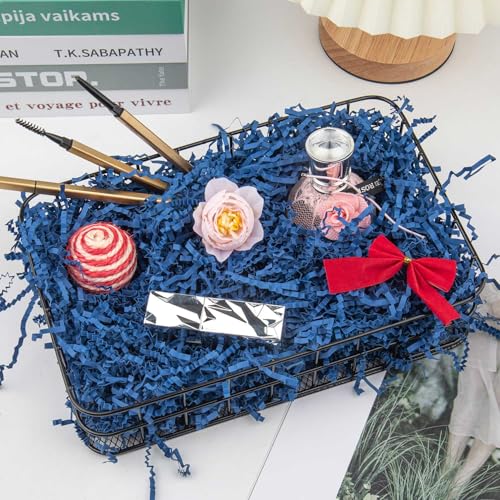 Caleihd Crinkle Cut Paper Shred Filler Gift Cushion Streamer Navy Blue - color: Navy Blue