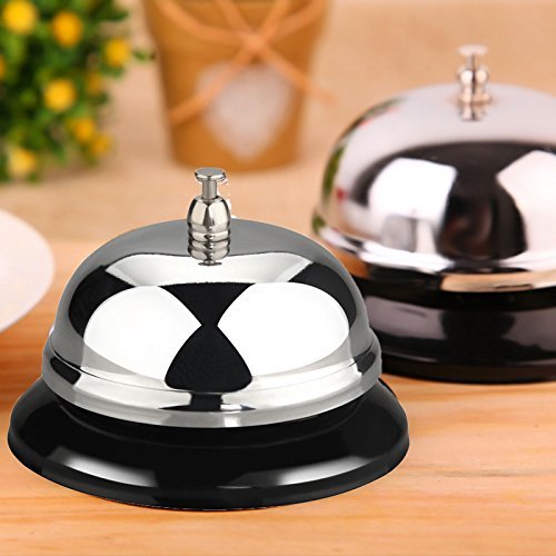 Wetco 3.3in Stainless Steel Desk Big Call Bell - Loud Clear for Hotel, School, Office, Reception Areas, Elderly Care, Warehouses, Kitchen, Restaurant Bar & Classic Concierge Service Hotel Bell