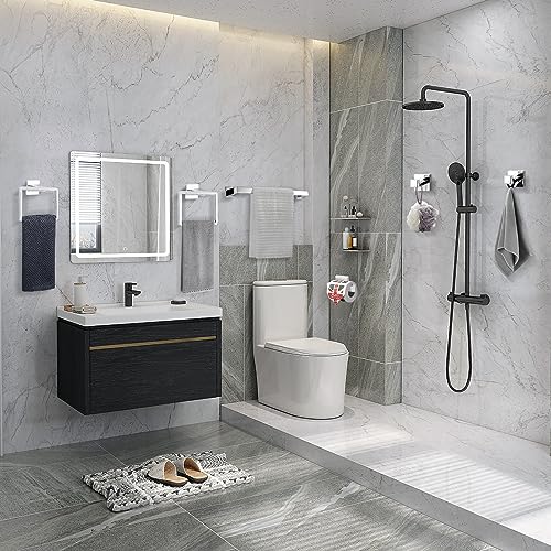 TQKAG 6-Piece Towel Bar Set, 23.6" Bathroom Hardware Set, Polished Chrome - color: Polished Chrome, size: 6-Pieces Set-A