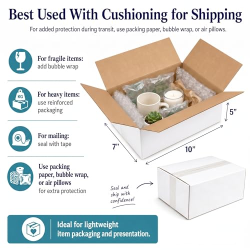 40 Pack Small Shipping Boxes 10x7x5 Inches - size: 10x7x5