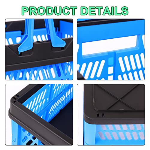 3-Pack Collapsible Storage Baskets, Stackable Plastic Crates