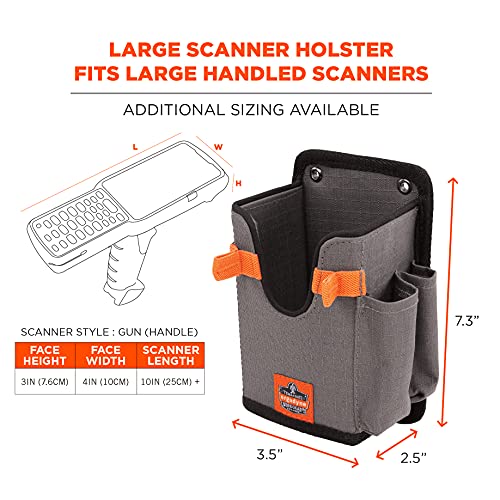 Ergodyne Squids 5543 Barcode Scanner Holder Equipment Mount for Gun Grip Mobile Computers, Handheld Bar Code Scanners, Fastener Straps to Attach to Forklift Gray Large - size: L