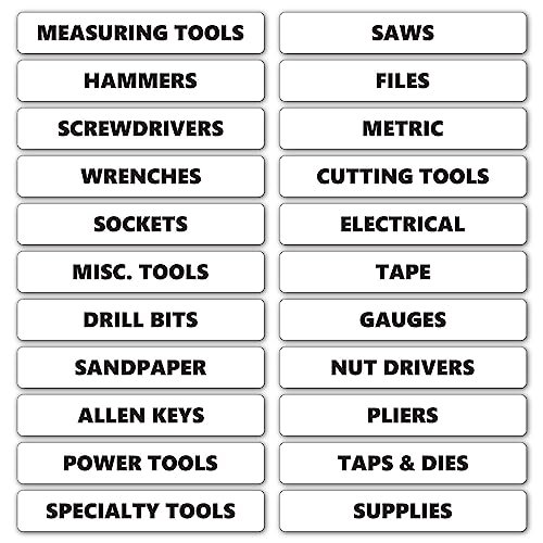 Toolbox Organizational Magnetic Rounded Labels by DCM Solutions (Black Inverted, 0.75" H x 4.5" W) - color: Black Inverted - White With Black Text, size: 0.75"H x 4.5"W