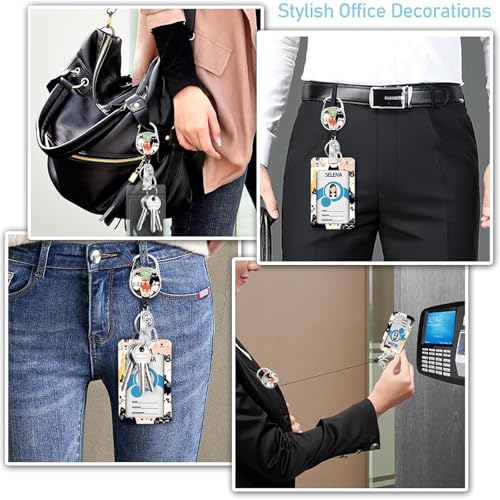 ID Badge Holder with Lanyard,Retractable ID Badge Card Holders&Detachable Lanyard Strap,ID Card Protector for Women Teacher Nurse Doctor Office. (Cat-01) - color: Cat-01