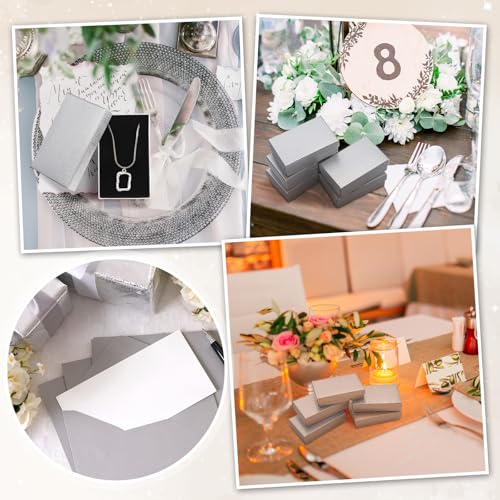 Tenceur 100 Pcs Jewelry Gift Boxes Jewerly Box - color: Silver, size: 3.2 x 2 x 1.2 in