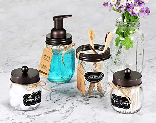 Amolliar Mason Jar Foaming Soap Dispenser Pump Lid, Foam Soap Bronze 4 Pack - color: Bronze, size: 4 Pack