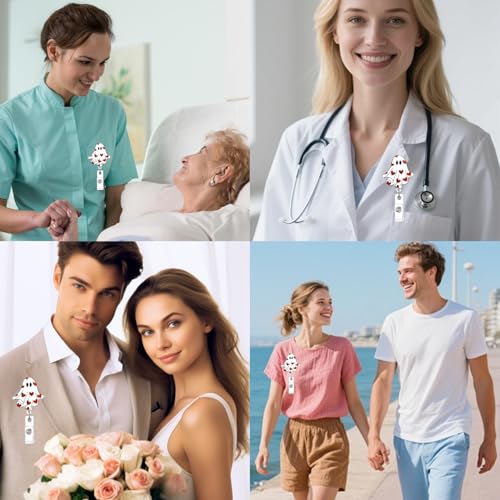 RIICFDD Badge Reel Valentine Simple White Ghost Red Heart Badge Holder - color: Cute Styl 38