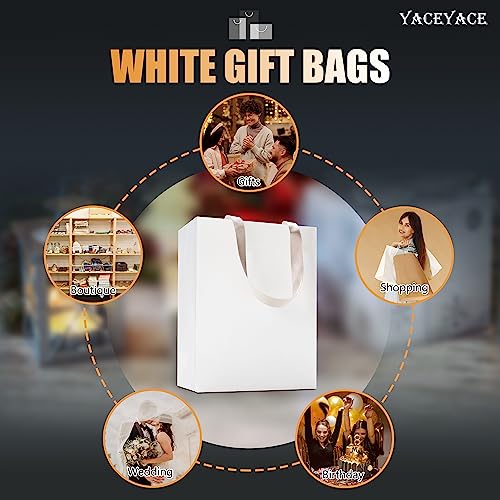 White Gift Bags, 10Pcs 8x4.25x10 White Kraft Paper Bags - color: White, size: 8x4.25x10.5 Inch (Pack of 10)