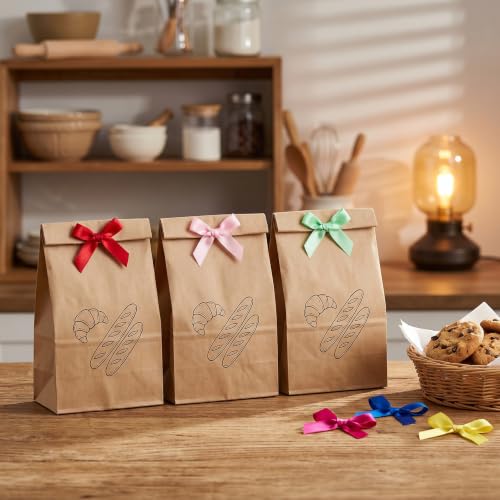 YALOJE 70pcs Mini Ribbon Bows, Premade Small Bows for Crafts, 7 Colors - color: 7 Colors, 70pcs
