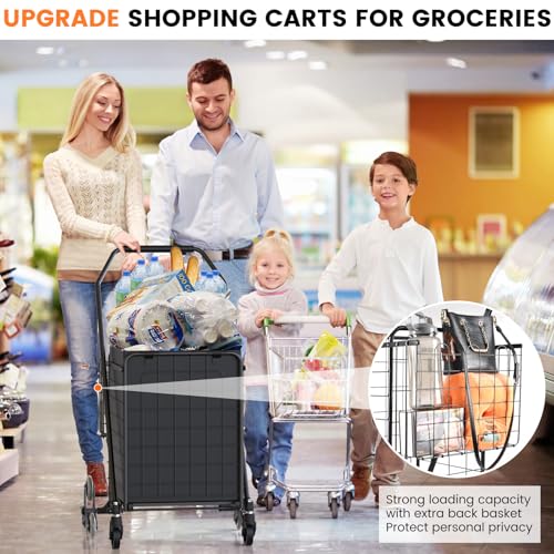 Upgraded Stair Climbing Shopping Cart for Groceries, 280LBS Grocery Cart - size: Middle