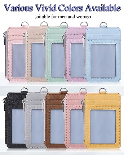 Teskyer ID Badge Holder with Lanyard, Lanyard Wallet, Lychee Cyan - color: Lichee Cyan, size: 3.1" x 4.7"