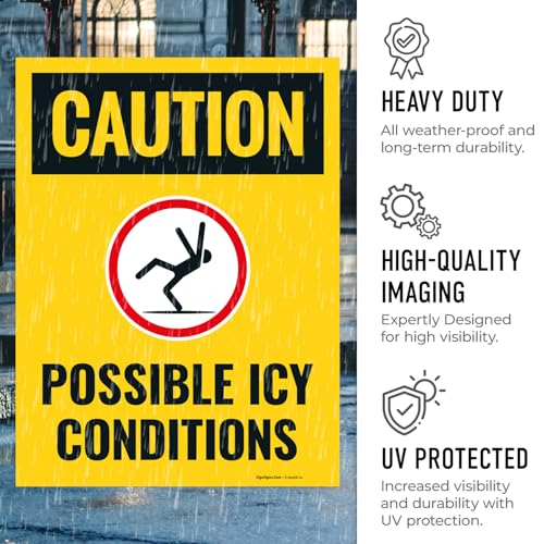 Caution Possible Ice Conditions Sign Kit, - size: 18x24 Inches, style: 2 Pack - Replacement Panels