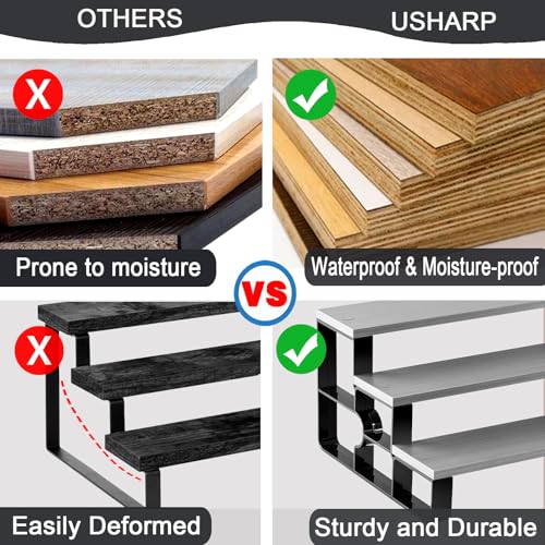 3 Tier Wood Cologne Stand, Men Perfume Dresser Display Organizer - color: Black, size: 3 Tiers-width=11.2"