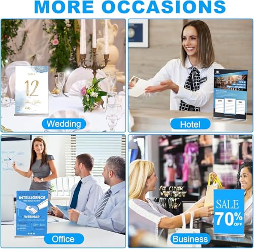 EHWINE 16 Pack Acrylic Sign Holders 5x7 Double-Sided Tabletop Display Stands for Menus Flyers & Signs, Clear Acrylic Picture Frame for Office Business Store & Events - size: Vertical 16 Pack 5x7 Inch