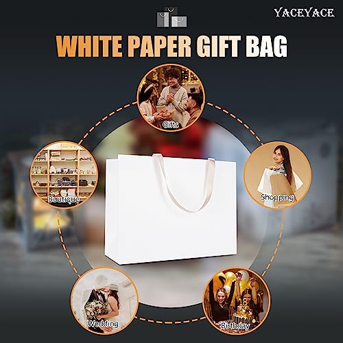 White Paper Gift Bags with Handles, 10Pcs 16"x6"x12" Extra Large - color: White, size: 16 x 6 x 12 Inch