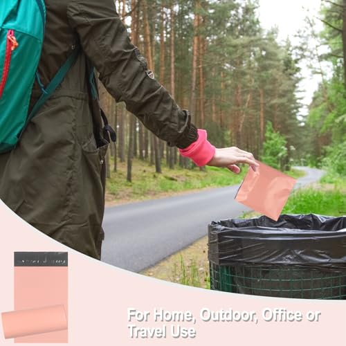 100 PCS Sanitary Napkin Disposal Bags, Feminine Hygiene Disposal Bags for Tampons and Pads, Block Odors, Self-Sealing Seals, 10.6 * 5.9 Inch (Pink) - color: Pink
