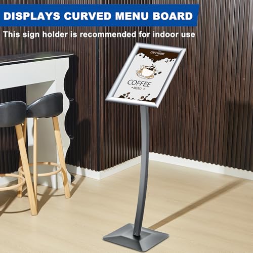 Yaocom Aluminum Floor Sign Stand Poster Holder, Silver - color: Silver, size: 11 x 17 Inches