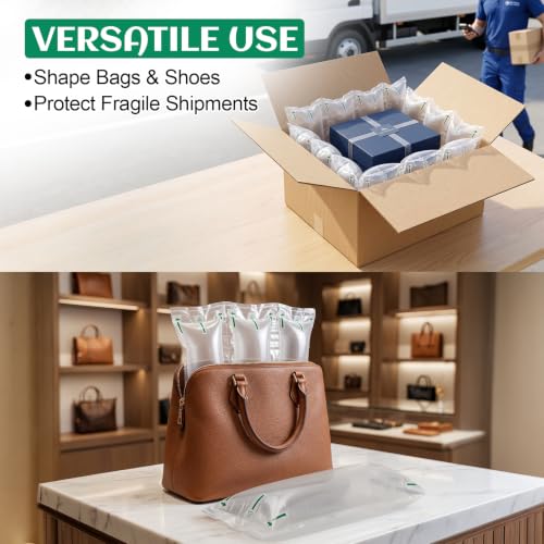 Air Pillows for Shipping with Hand Pump - 400 Count 3.54 x 7.87 in 50 Gallons Air Cushion– Inflatable Air Bags - Box Filler Packing Materials - Alternative to Packing Peanuts & Bubble Wrap - color: Deflated (Pump included), size: 400 Count