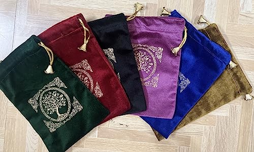 Indian Consigners Soft Velvet Pouch for Tarot, Altar, Rune, Gift, Crystal, jewelry Wrap Bags for Precious, Sacred and Spiritial Items (Purple Wine) - color: Purple Wine