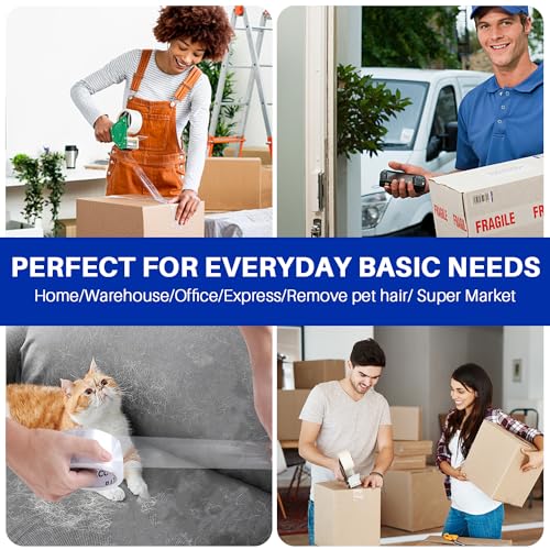 RAZCC Clear Packing Tape, 12 Rolls Heavy Duty Packaging Tape with Dispensers for Packing Shipping Moving and Sealing, Thicker Packing Tape-2" x 65 Yards Per Roll, 780 Total Yards - size: 2"-12 Rolls