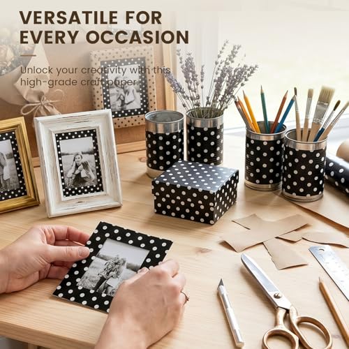VGOODALL Black Reversible Wrapping Paper Roll, 17 inch X 33 Feet - color: Black,White