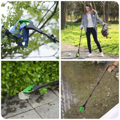 36" Foldable Grabber Reacher Pickup Tool for Seniors, Green - size: 36 Inch