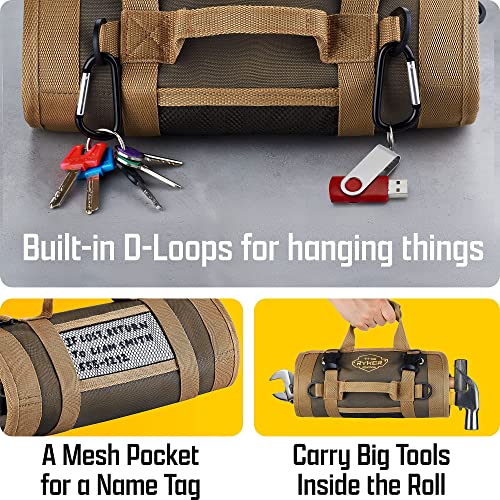 Ryker Heavy Duty Roll Up Tool Bag Organizer w/Detachable Pouches - color: Pack of 2
