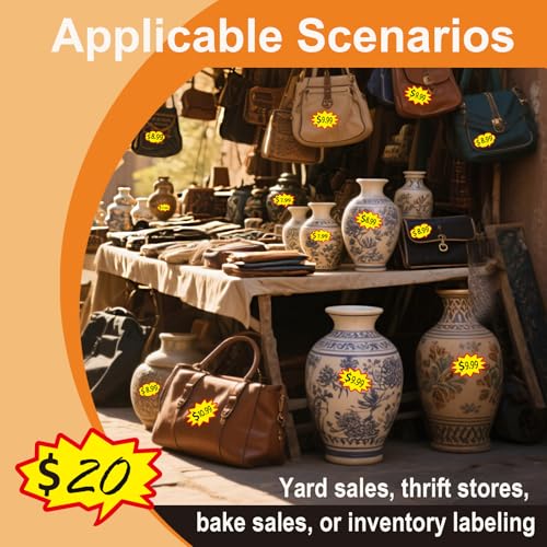 Removable Adhesive Yard Sale Price Tag Stickers, 3x2 inch - size: 3x2inch