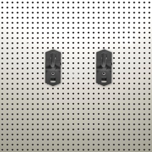 Veemoon Square Pegboard Wall Hooks, 10pcs Peg Board Tool Storage Hangers Heavy Duty Shelf Brackets Storage Organization Board Hooks for Kitchen Workshop Wall Mount Display Organizer, Black
