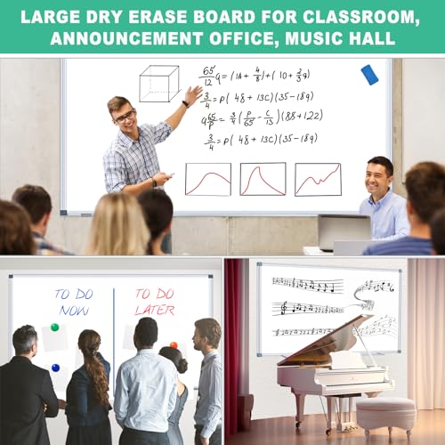 H-Qprobd Whiteboard Dry Erase White Board for Wall 60x40 (2pcs) Magnetic Boards for Office Classroom & Home, Large Wall White Board Including 6 Markers, 20 Magnets, 2 Erasers - size: 60"x40"(2pcs)