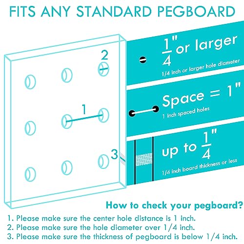 Pegboard Shelf Hooks 8 Pack Black 6" Metal Brackets, Peg Board Accessories - color: Black, size: 6 Inch