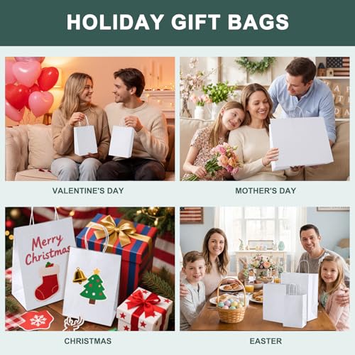 METRONIC White Paper Gift Bags 5.25 x 3.75 x 8 Inch 500 Pack - color: White, size: 1 Count (Pack of 500)