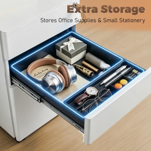 Guizeeopo Fully Assembled 3 Drawer File Cabinets for Home Office - color: 09-e White