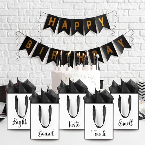 Yeaqee 10 Pack Paper Gift Bags with Handle Tissue Paper - color: White, Black