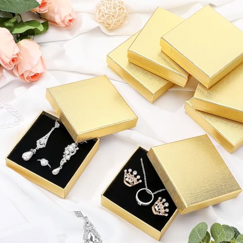 Tenceur 100 Pcs Jewelry Gift Boxes Jewerly Box - color: Gold, size: 1 Count (Pack of 100)