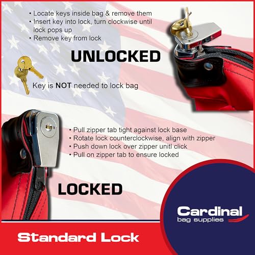 Large Locking Document Bag, Black, 16 x 20 inch - color: Red