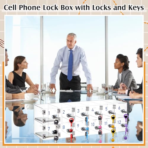 12 Slots Cell Phone Locker Box for Classroom Office Gym Factory - style: 12 Doors