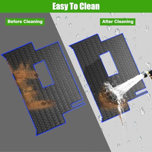 Club Car Precedent Golf Cart Full Coverage Floor Liner Mat, Fits Club Car Precedent (2004-2023), Onward & Tempo (2017-2023), Villager & V4L (2019-2023), Durable Anti-Slip Rubber - color: Black Blue