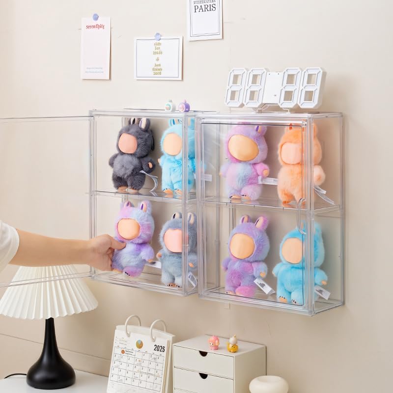BOHOIDEE 4 Tiers Clear Display Case for Figures, Acrylic Storage Organizers - size: Large