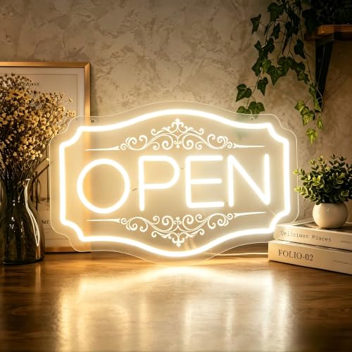 Open Sign for Business, LED Open Neon Sign USB Powered - color: Hours-White