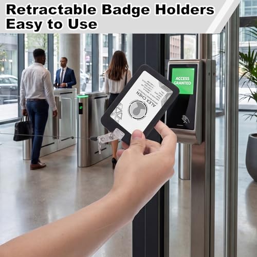 2 Pack Retractable Badge Holder with Silicone Id Card Holder Reel - style: 2 Set Silicone Material
