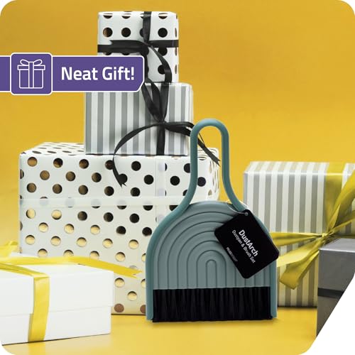 Peleg Design DustArch - Mini Dustpan and Brush Set, Small Dustpan and Broom with Modern Charm, Handheld Broom and Dustpan Set for Home, Office & Travel - color: DustArch - Green