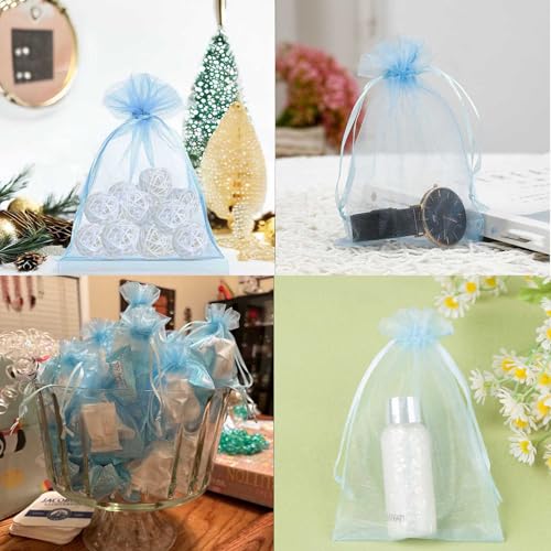 Rvscxam Sheer Organza Mesh Drawstring Gift Bags 4x6 Inch Baby Blue 100pcs - color: Baby Blue, size: 4x6 Inch (Pack of 100)