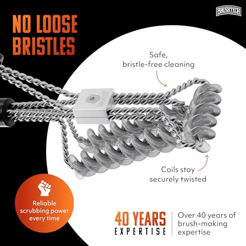 BRUSHTECH Tactical Safety Grill Brush - Coil Technology, Black - style: Tactical Safety