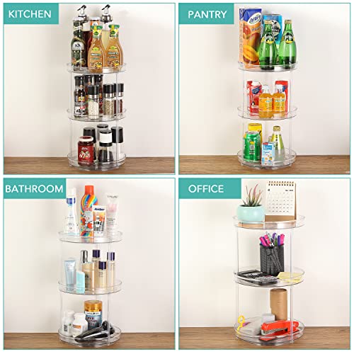 URALFA 3 Tier Lazy Susan Organizer, 9 Inch Clear Rotating Makeup Organizer - size: 9 Inch / 3 Tier / 1 Pack